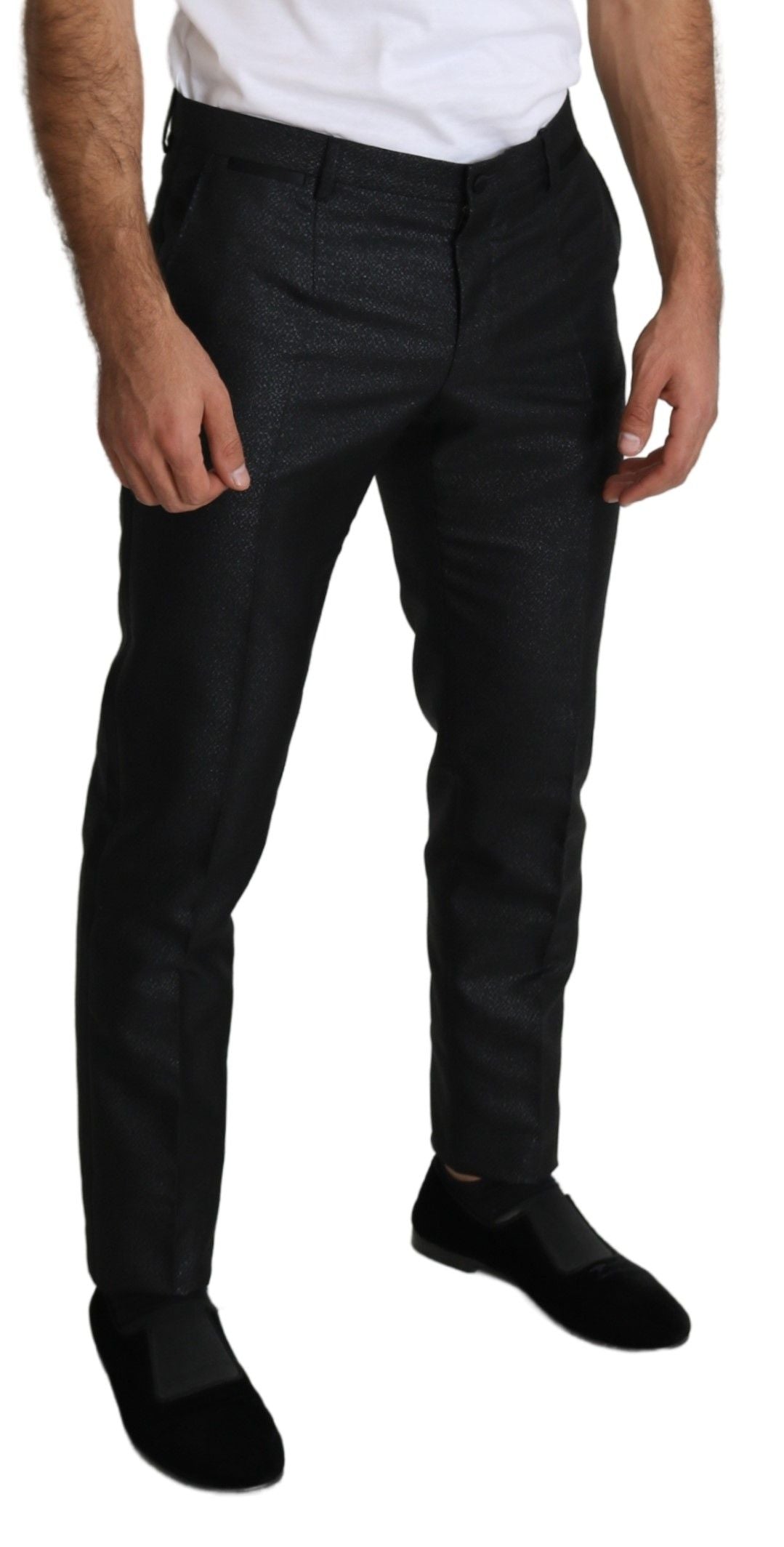 Dolce & Gabbana Siyah Metalik Dar Pantolon Elbise
